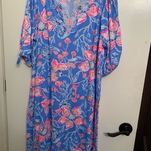 Lilly Pulitzer Multi Bahamian Rhapsody Easley T-Shirt Dress sz L NWOT